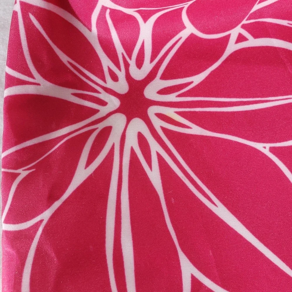 Nieman Marcus Vintage Floral Pink & White Summer Beach Tote Purse Bag